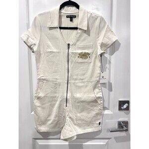 Body Glove Radiant Coveralls in Cream Women Size Small Romper Zip NWT
